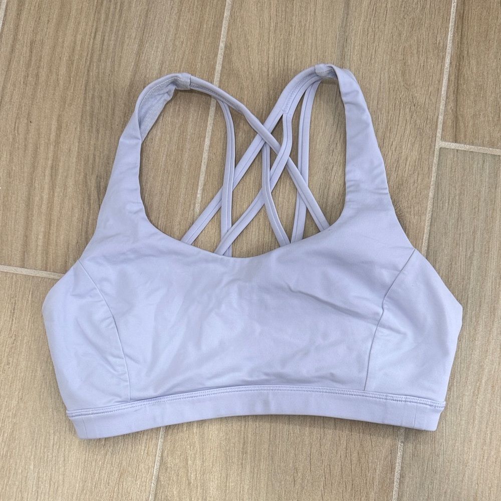 Lulu Lemon Light Lavender Strappy Sports Bra